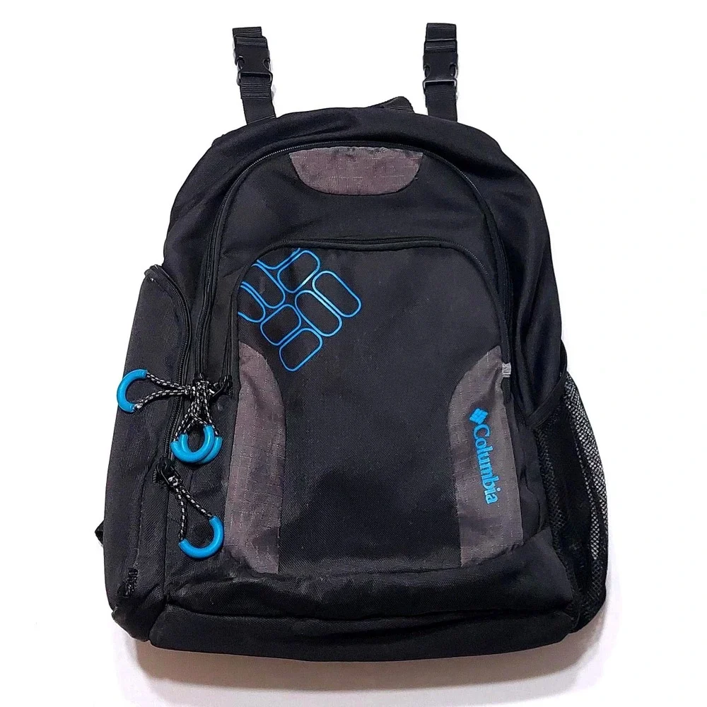 Columbia Diaper Bag Backpack Black Turquoise Unisex Baby Travel Changing‎ Pad
